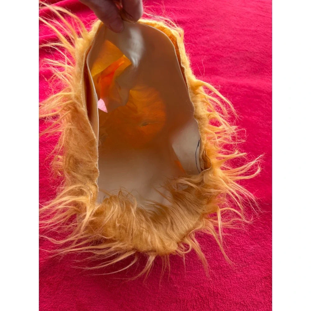 CreepyParty Lion Latex Mask Adult One Size Tan New Realistic Faux Fur Mane